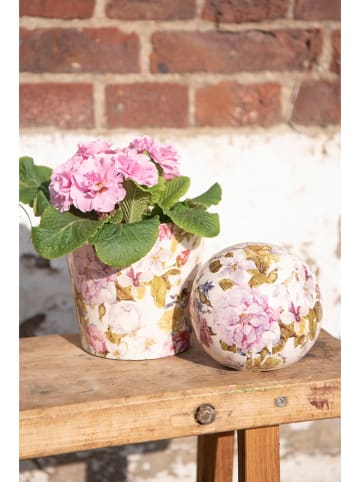 Clayre & Eef Blumentopf in Beige/ Rosa - (H)13 x Ø 14 cm