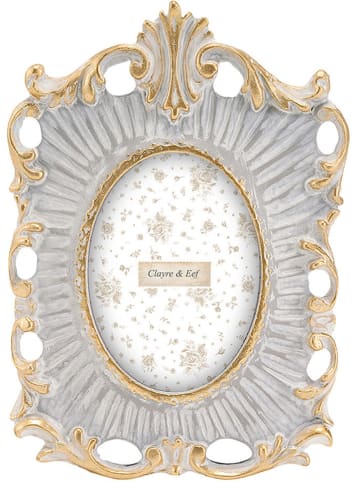 Clayre & Eef Fotolijst wit/goudkleurig - (B)12 x (H)16 cm