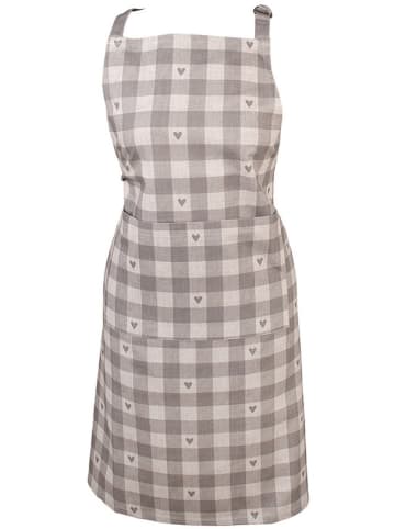 Clayre & Eef Schürze in Grau/ Creme - (L)85 x (B)70 cm