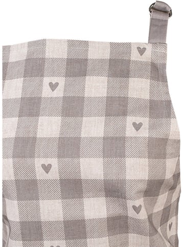 Clayre & Eef Schürze in Grau/ Creme - (L)85 x (B)70 cm