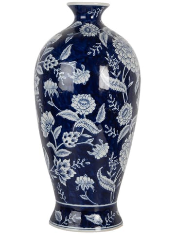 Clayre & Eef Wazon w kolorze granatowo-białym - wys. 42 x Ø 21 cm