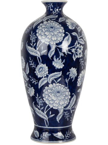 Clayre & Eef Wazon w kolorze granatowo-białym - wys. 42 x Ø 21 cm