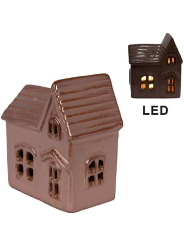 Clayre & Eef Dekoracja LED w kolorze biało-jasnoróżowym - 10 x 11 x 6 cm