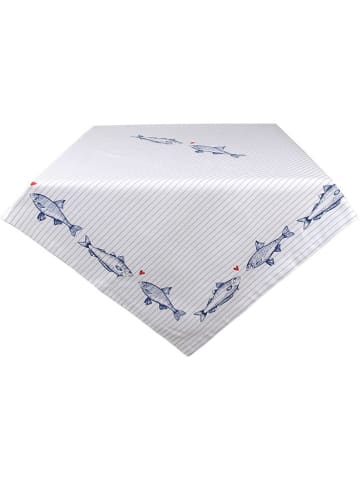 Clayre & Eef Tafelkleed wit/blauw - (L)100 x (B)100 cm