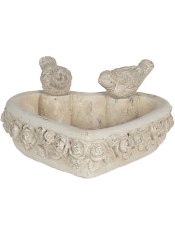 Clayre & Eef Vogelvoederschaal crème - (B)24 x (H)11 x (D)24 cm