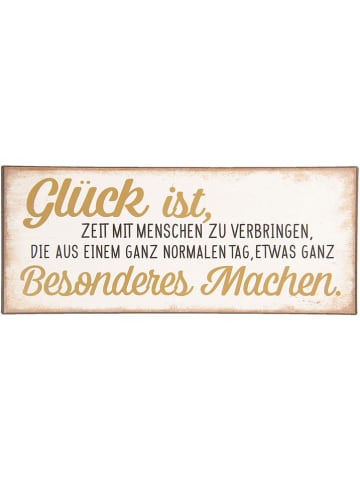 Clayre & Eef Textschild in Creme/ Gold - (B)30 x (H)13 cm