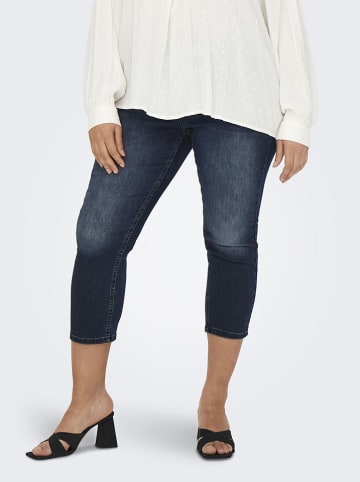 ONLY Carmakoma Jeans-Caprihose in Dunkelblau