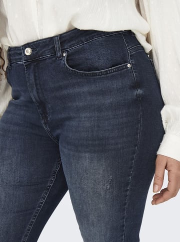 ONLY Carmakoma Jeans-Caprihose in Dunkelblau