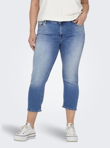 ONLY Carmakoma Jeans-Caprihose in Blau