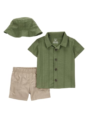 carter's 3tlg. Outfit in Beige/ Grün