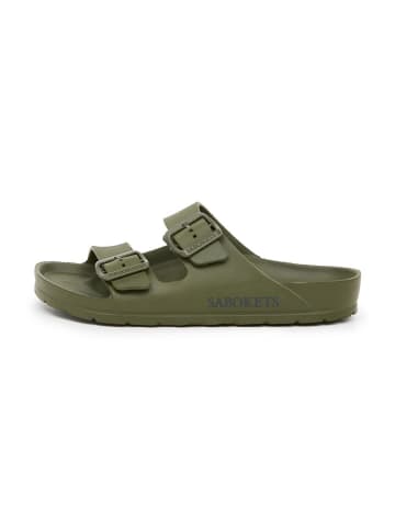 SABOKETS Klapki w kolorze khaki