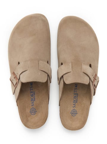 SABOKETS Leder-Clogs in Beige