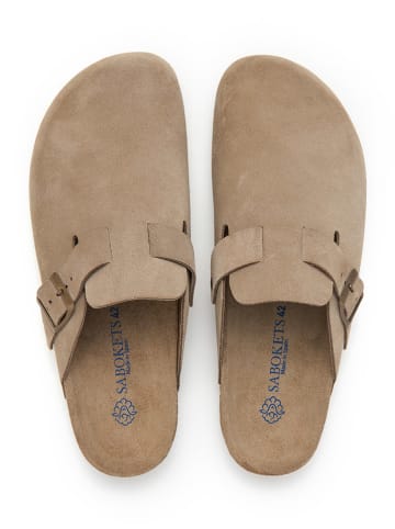 SABOKETS Leder-Clogs in Beige