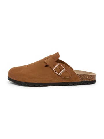 SABOKETS Leren clogs lichtbruin