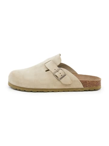 SABOKETS Leder-Clogs in Khaki