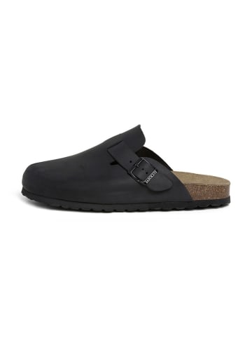 SABOKETS Leder-Clogs in Schwarz