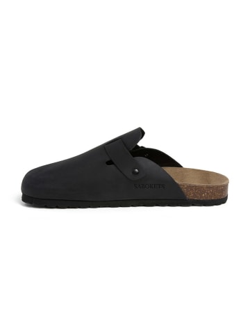 SABOKETS Leder-Clogs in Schwarz