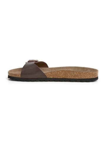 SABOKETS Leren slippers bruin