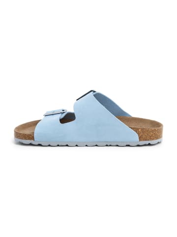 SABOKETS Leren slippers lichtblauw