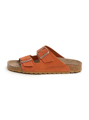 SABOKETS Leder-Pantoletten in Orange
