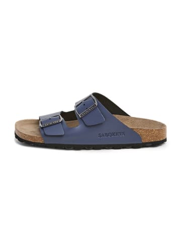 SABOKETS Leder-Pantoletten in Blau