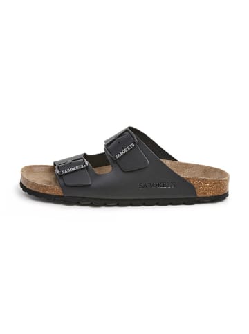 SABOKETS Leder-Pantoletten in Schwarz