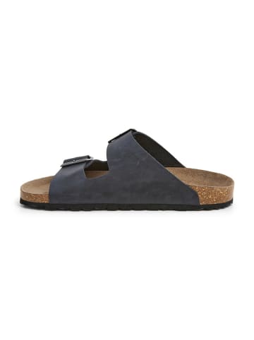 SABOKETS Leren slippers zwart