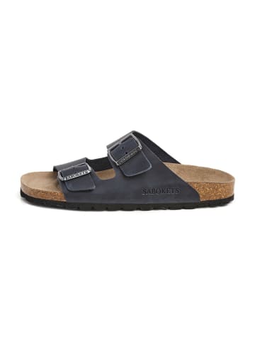 SABOKETS Leren slippers donkerblauw