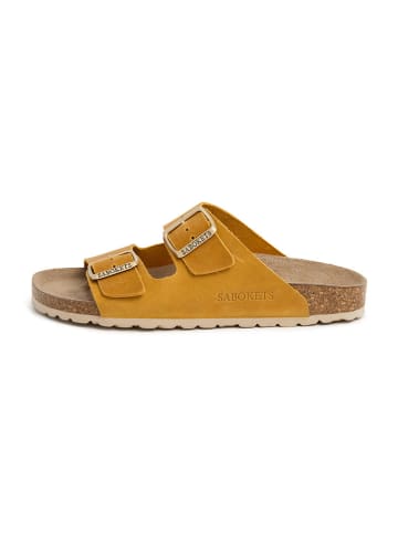 SABOKETS Leren slippers geel