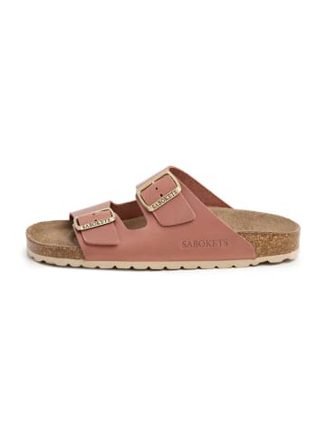 SABOKETS Leder-Pantoletten in Rosa
