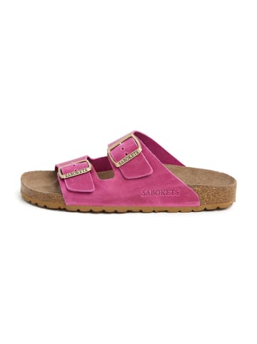 SABOKETS Leder-Pantoletten in Pink