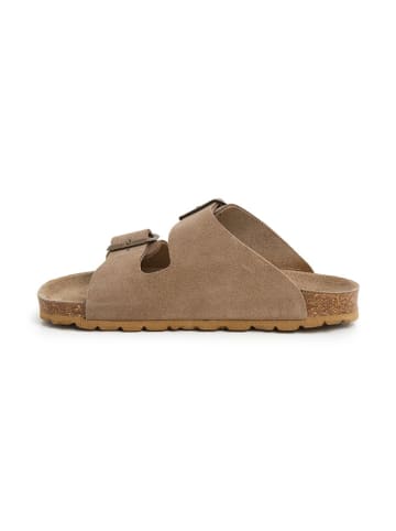 SABOKETS Leren slippers lichtbruin