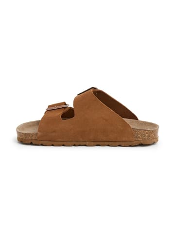 SABOKETS Leren slippers bruin