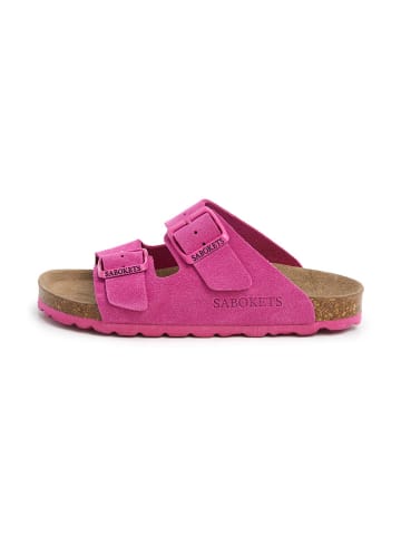 SABOKETS Leder-Pantoletten in Pink