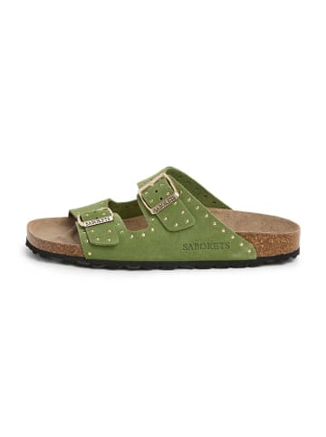 SABOKETS Leren slippers groen