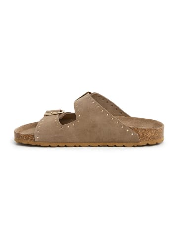 SABOKETS Leren slippers lichtbruin