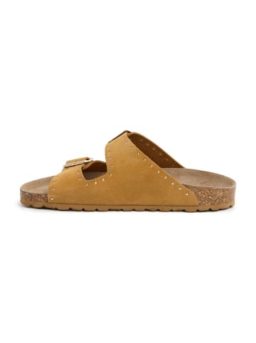 SABOKETS Leren slippers lichtbruin