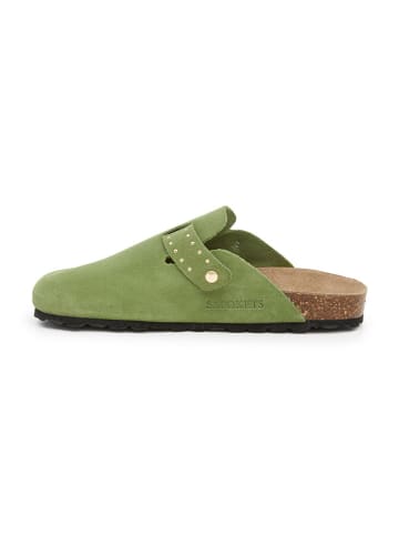 SABOKETS Leder-Clogs in Grün