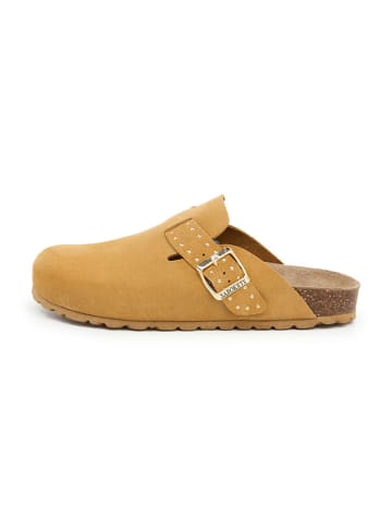 SABOKETS Leder-Clogs in Hellbraun