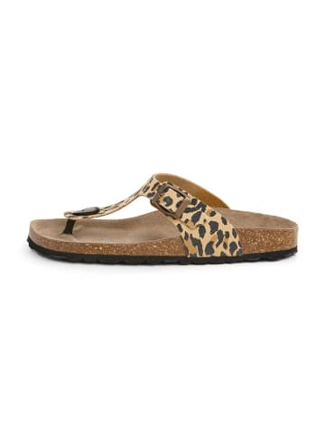 SABOKETS Zehentrenner in Beige/ Schwarz