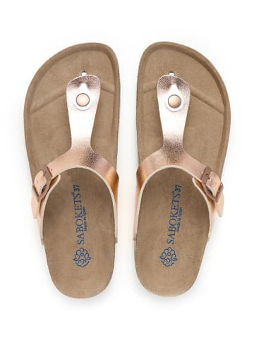 SABOKETS Teenslippers lichtroze/goudkleurig