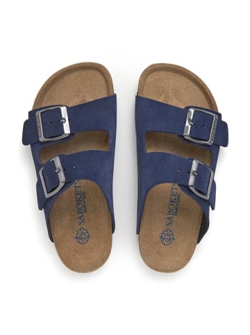SABOKETS Leder-Pantoletten in Blau