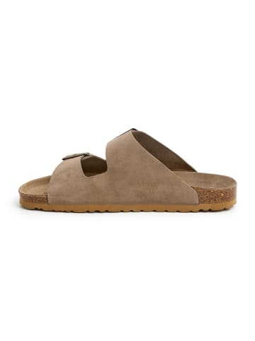 SABOKETS Leren slippers lichtbruin