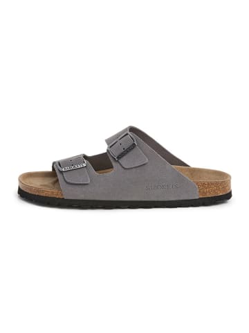 SABOKETS Leder-Pantoletten in Grau