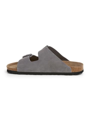 SABOKETS Leder-Pantoletten in Grau
