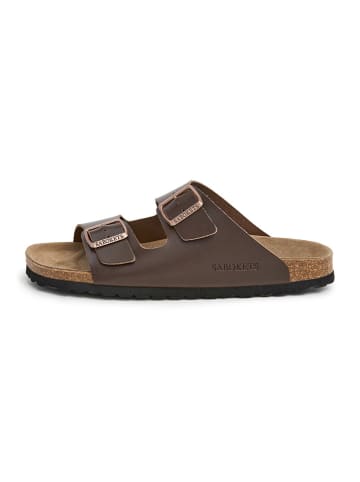 SABOKETS Leren slippers bruin