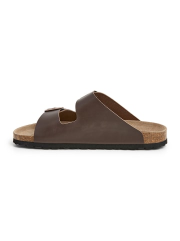 SABOKETS Leren slippers bruin