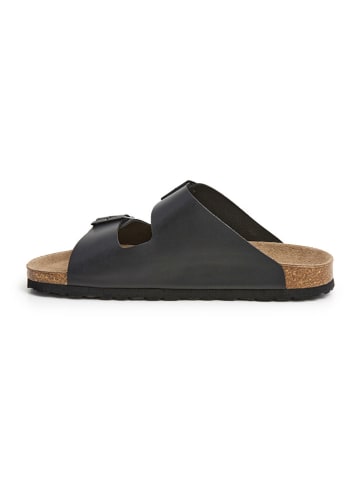 SABOKETS Leren slippers zwart
