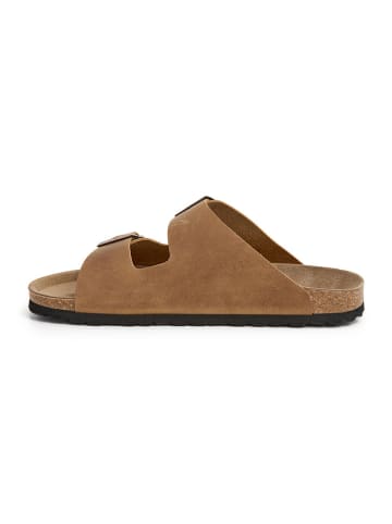 SABOKETS Leren slippers lichtbruin