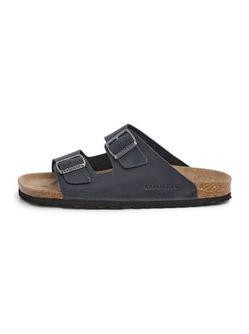 SABOKETS Leder-Pantoletten in Schwarz